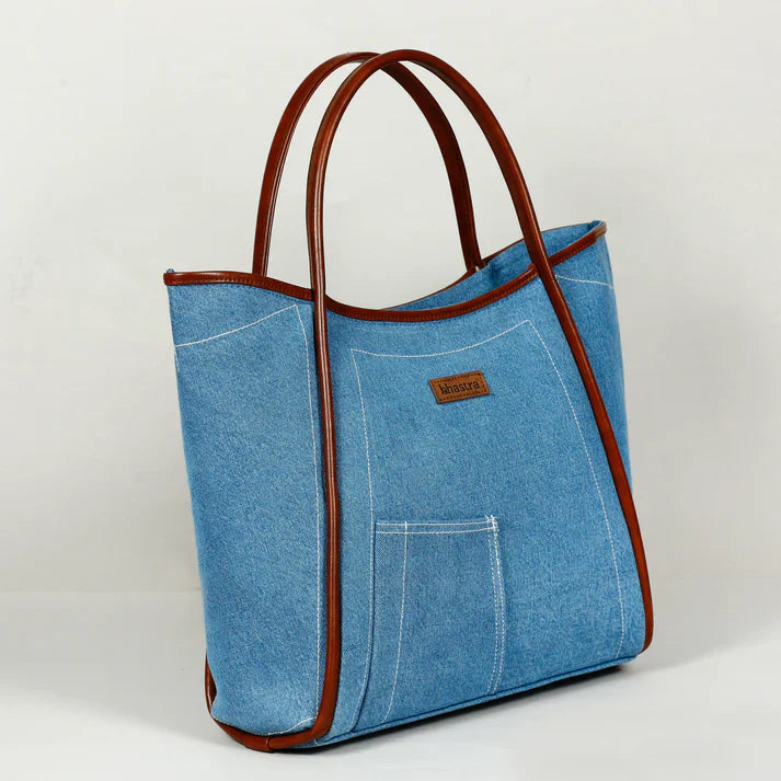 Classic Denim Tube -Denim Trail Tote bag