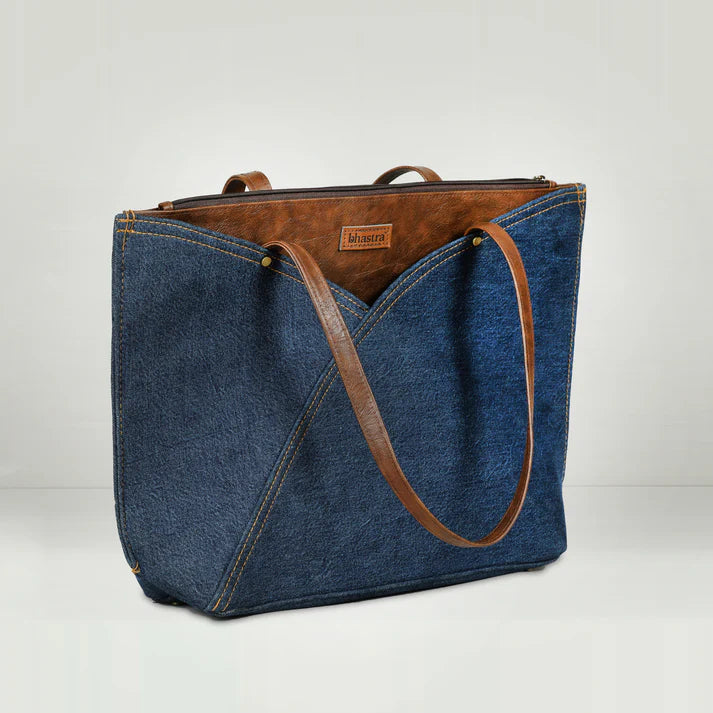 Deep Denim Tulip Tote Bag