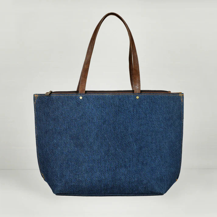 Deep Denim Tulip Tote Bag