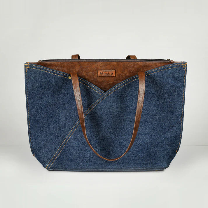 Deep Denim Tulip Tote Bag