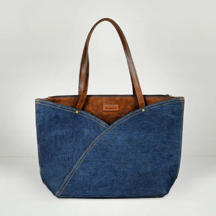 Deep Denim Tulip Tote Bag