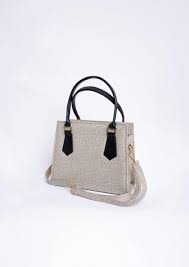 Textured Handbag With Black Top Handles Bag